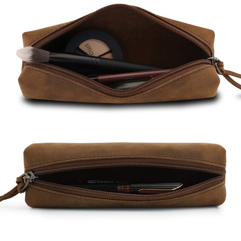 Londo Genuine Leather Zipper Pen, Pencil & Cosmetic Case - Image 3
